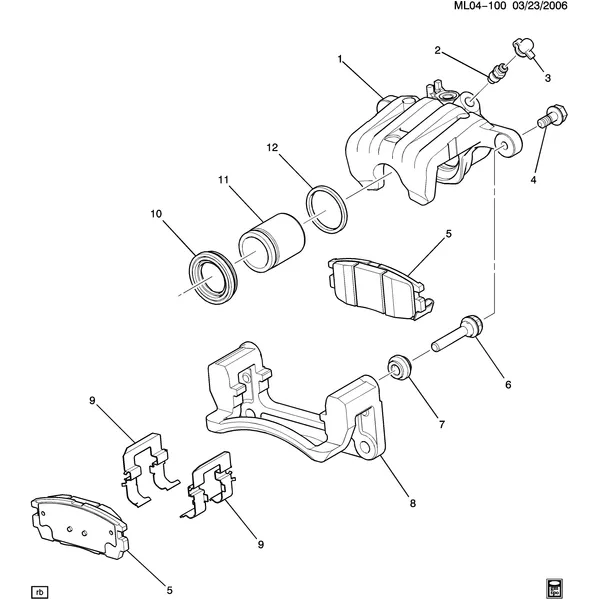 BRAKE CALIPER/REAR (JL9)