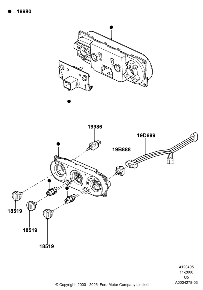 05A - Heater & Air Conditioning Controls, (+)"Canada", (+)"Mexico", Manual Air Conditioning, US MARKETS; 13/NOV/2000-16/DEC/2010