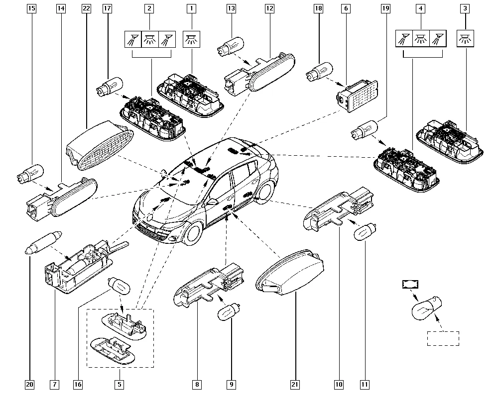 Плафон освещения в салоне