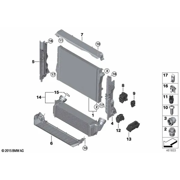 Крепеж радиатора охлаждающей жидкости