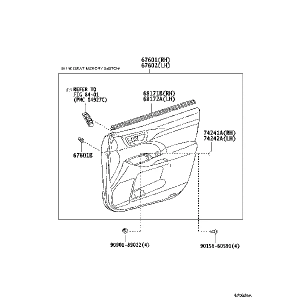 FRONT DOOR PANEL & GLASS