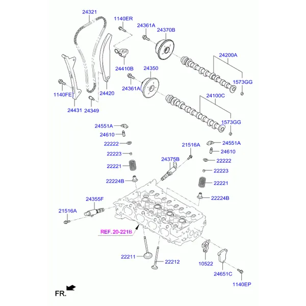 Распределительный вал и клапаны
