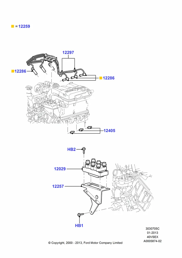 05C - Ignition Coil and Wires/Spark Plugs, 4.0L V6 12V SOHC EFI; 13/NOV/2000-16/DEC/2010