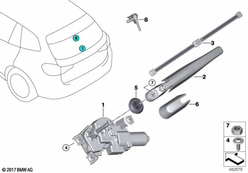 Детали очистителя заднего стекла