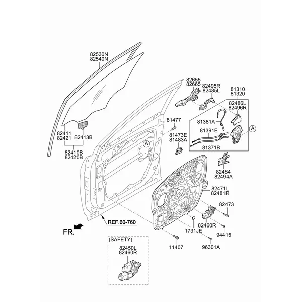 регулятор стекла двери передней и стекло