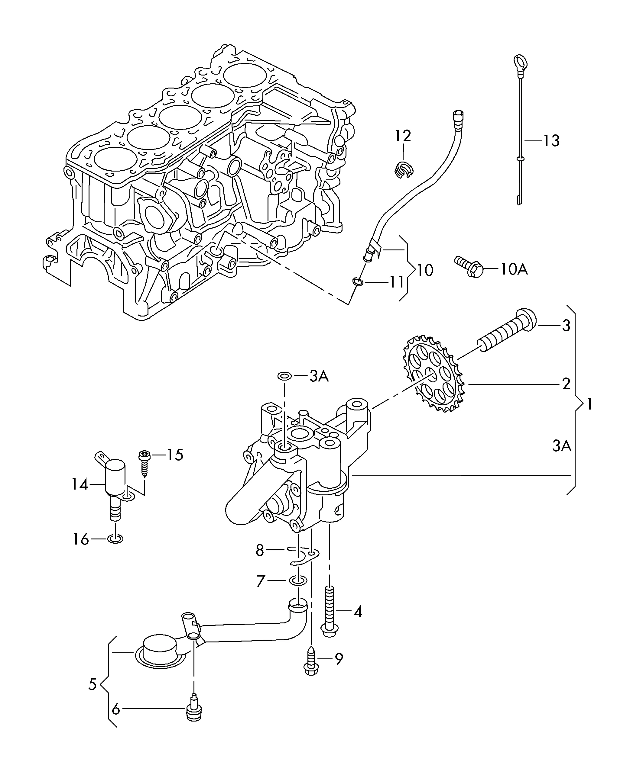 Масляный насос Трубка маслоизмерит. щупа Маслоизмерительный щуп