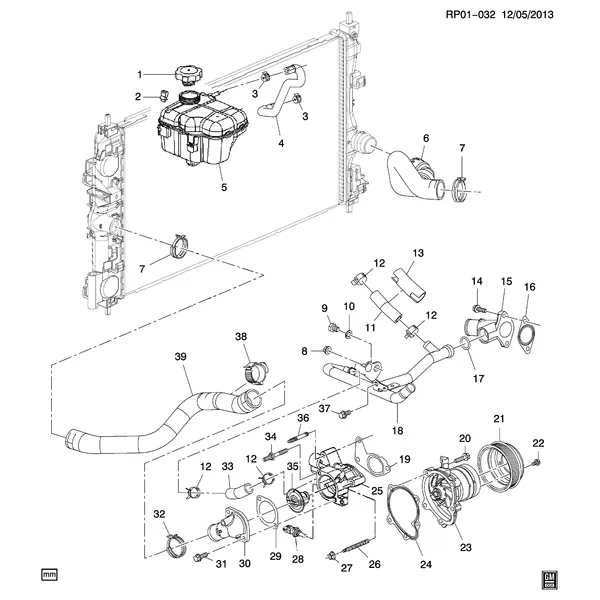 ШЛАНГИ И ТРУБКИ/РАДИАТОР (LUD/1.7L)