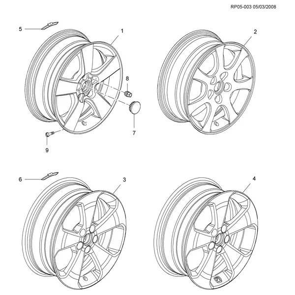 КОЛЕСА И КОЛЕСНЫЕ КОЛПАКИ (АЛЮМИНИЕВОЕ КОЛЕСО)