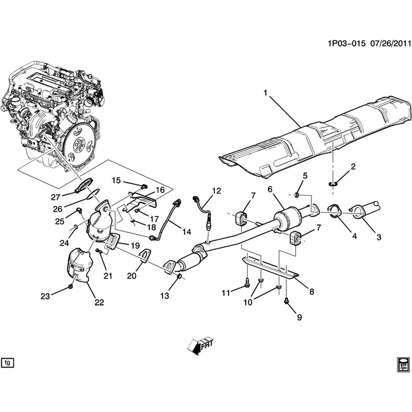 EXHAUST SYSTEM/FRONT (LUJ/1.4C)