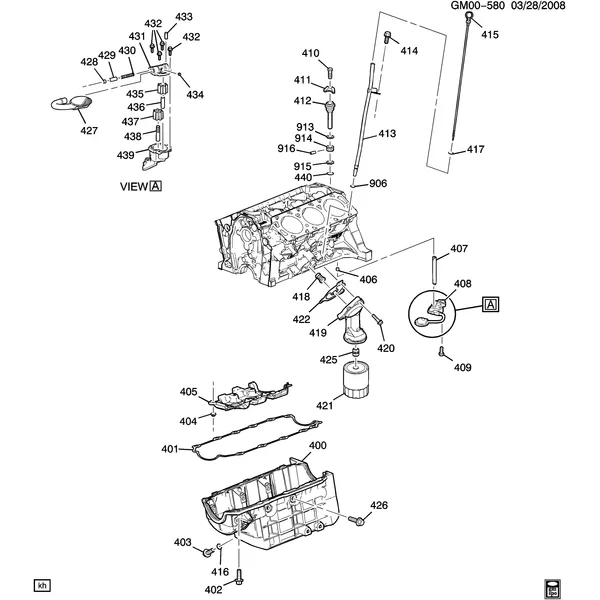 ENGINE ASM-3.4L V6 PART 4 OIL PUMP,OIL PAN & RELATED PARTS (LNJ/3.4F)