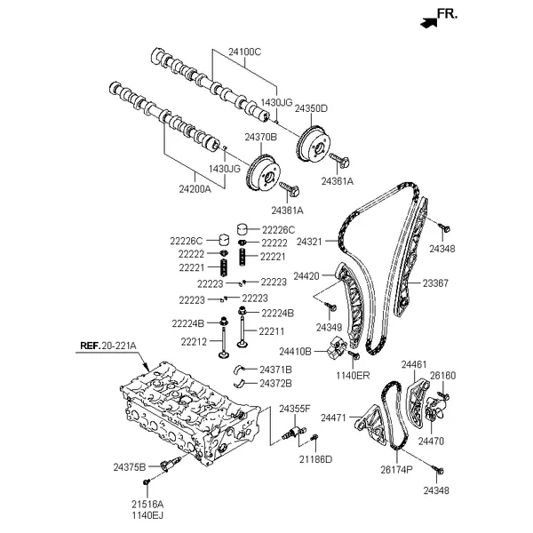 Распределительный вал и клапаны