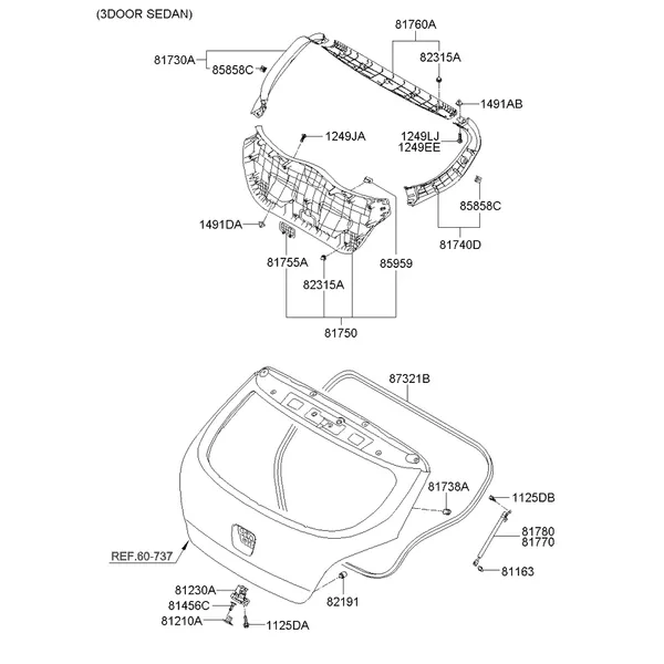 отделка двери багажника