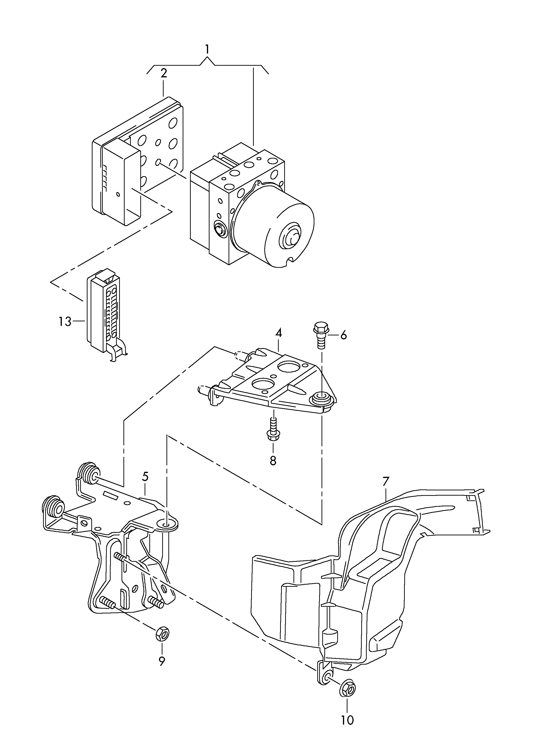 Система -ABS- Опорный кронштейн Модуль ABS с БУ для а/м с электронной системой поддерж. курс. устойчив. ESP
