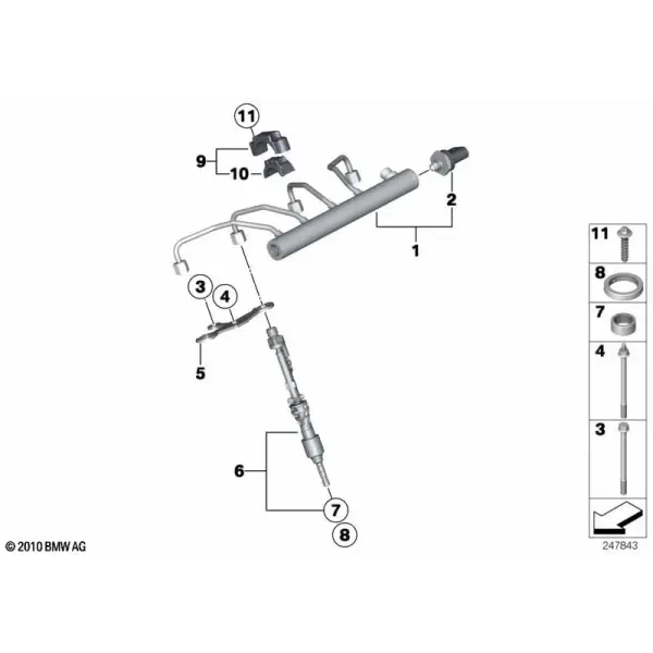 Топливная рампа и форсунки