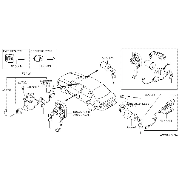 Комплект ключей и заготовка ключа