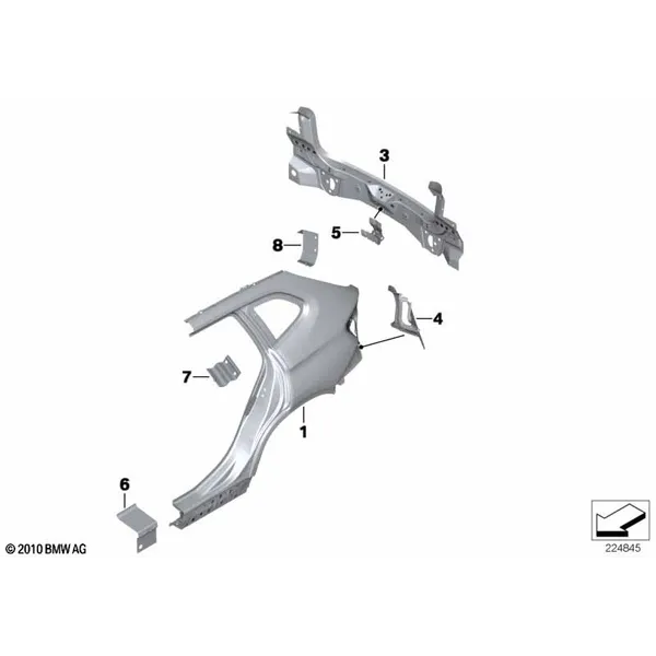 Крыло/облицовка задней части