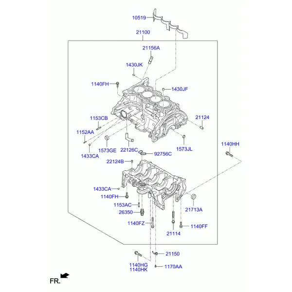 блок цилиндров в сборе