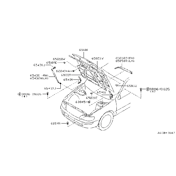 Панель капота, петли и крепления