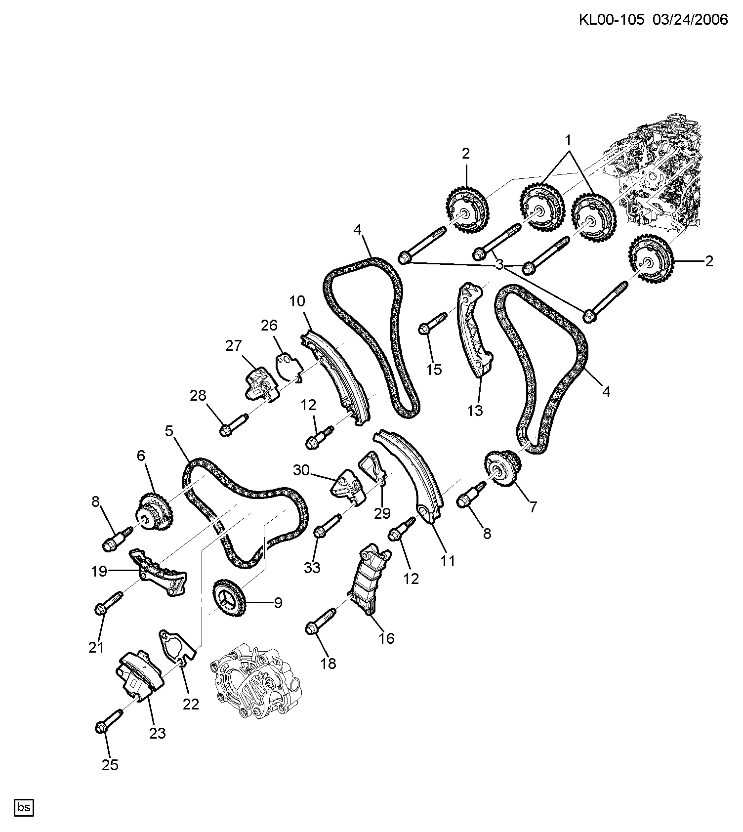 ДВИГ. СБ. 3.2 Л V6 PART 7 ЦЕПЬ РЕГ ФАЗ ГАЗОРАСПР И ЗВЁЗДОЧКА (LU1/3.2G)
