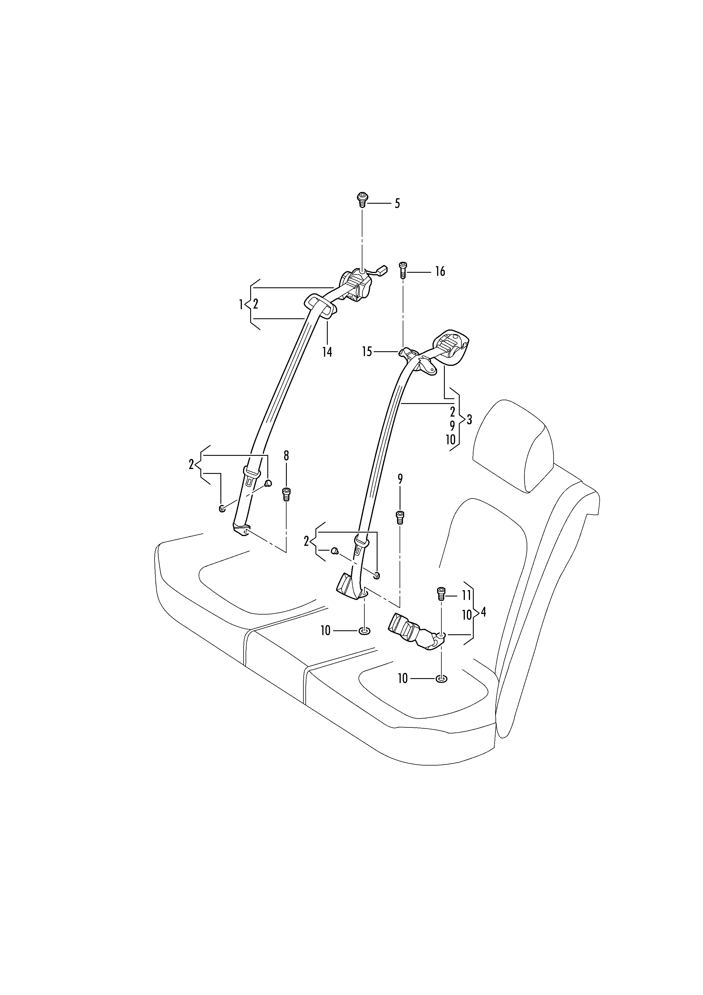 Трёхточечн. ремень безопасн.