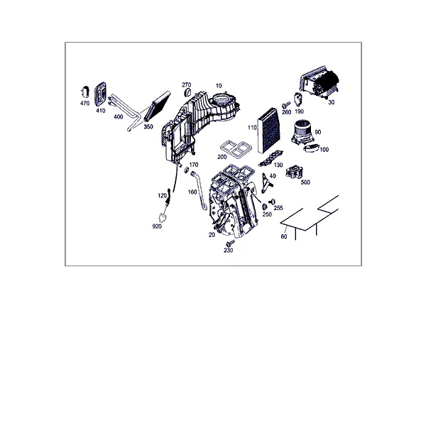 КОРОБ СИСТЕМЫ КОНДИЦИОНИР. И ОТОПЛ. С ВЕНТИЛЯТОРОМ И ЖГУТОМ ЭЛЕКТРОПРОВОДКИ