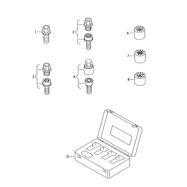 Колёсные болты и секретки