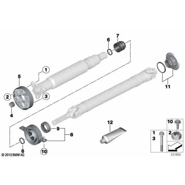 Эластичная муфта и промежуточная опора