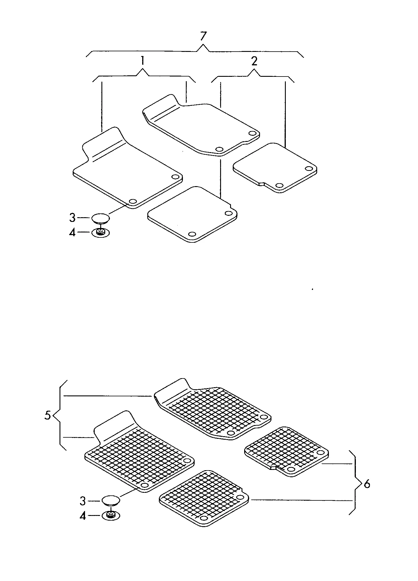 Оригинальные аксессуары 1 к-т ковриков (текстиль) 1 к-т всепогодных ковриков *функция 'FI' невозможна