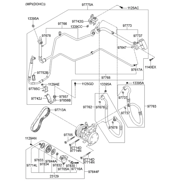 AIRCON SYSTEM-COOLER LINE, FRT; 1