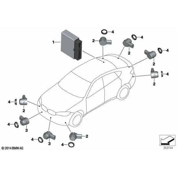 Сигнализация авар.сближен.при парк.(PDC)