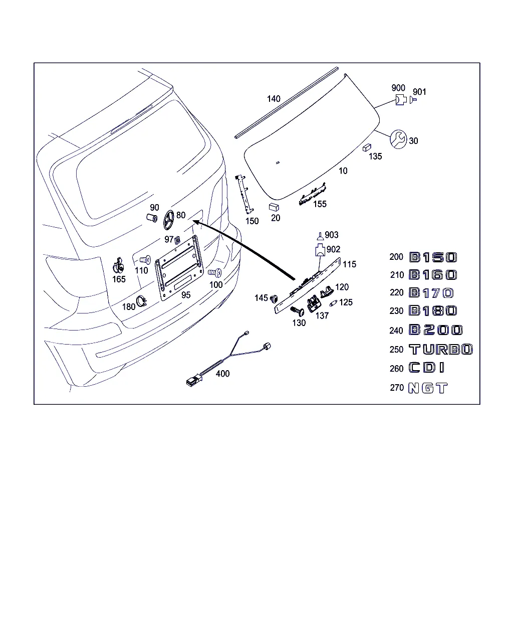 НАВЕСНЫЕ ДЕТАЛИ ДВЕРИ БАГАЖН.ОТДЕЛЕНИЯ, ОКНО БАГАЖНОГО ОТДЕЛЕНИЯ