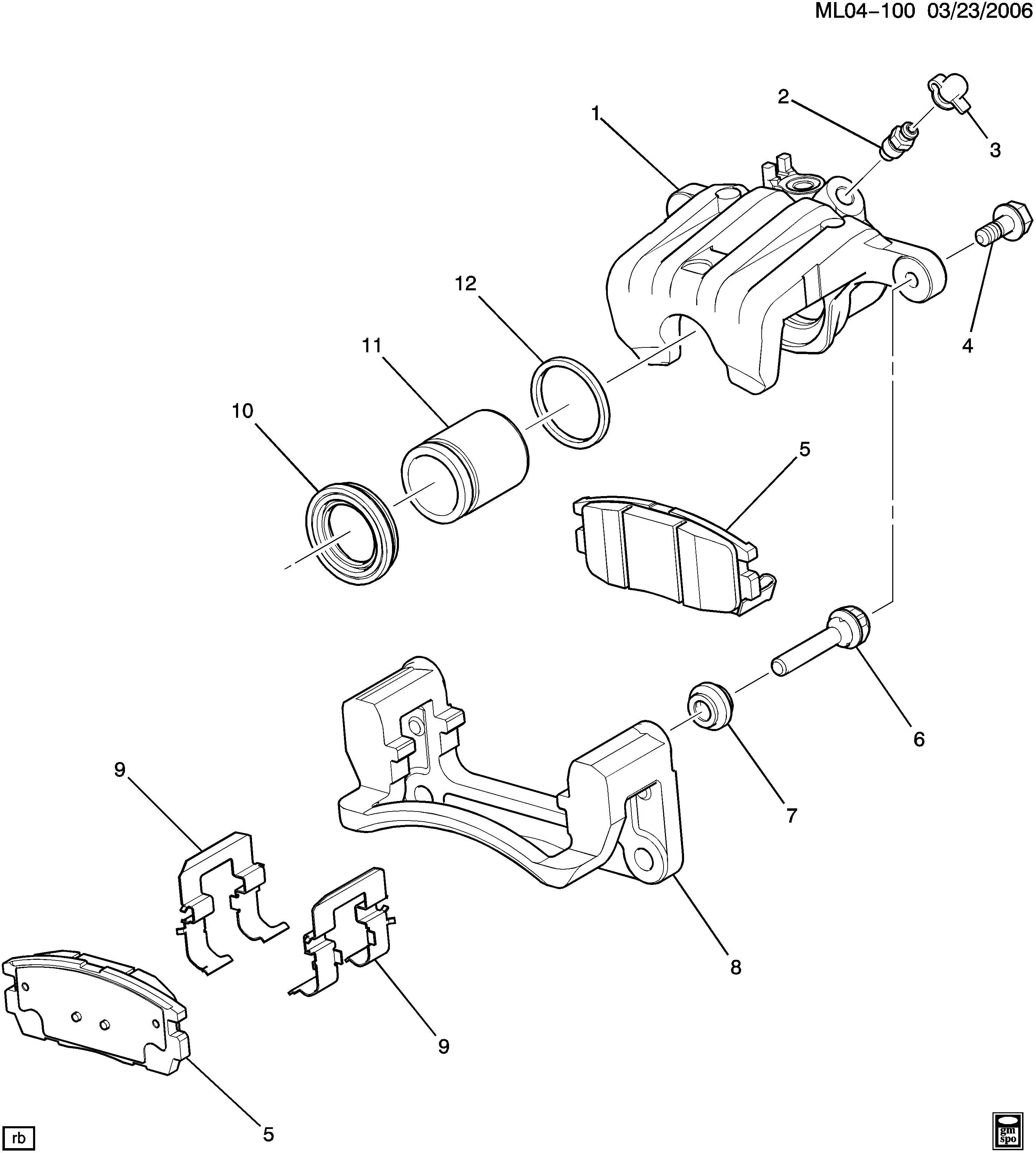 BRAKE CALIPER/REAR (JL9)