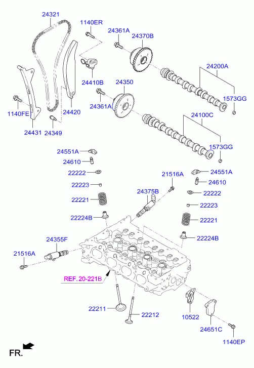 Распределительный вал и клапаны