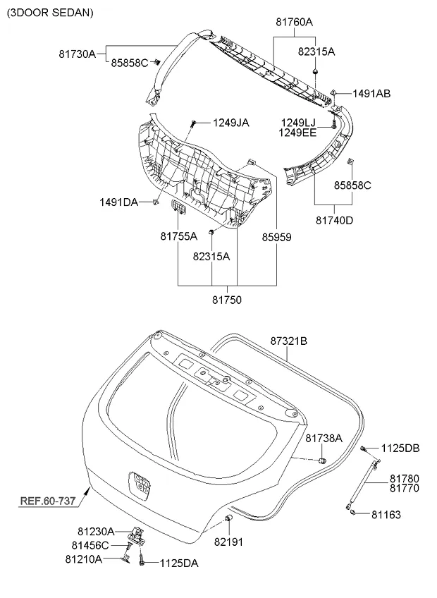 отделка двери багажника