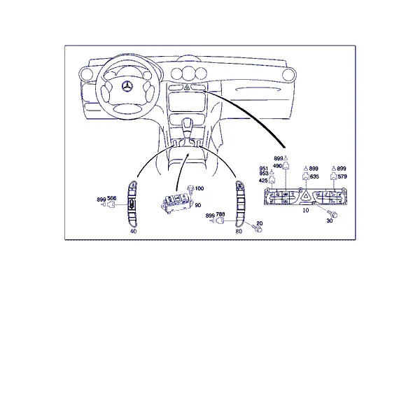 ВЫКЛЮЧАТЕЛИ В ПЕРЕДНЕЙ ПАНЕЛИ И ЦЕНТРАЛЬНОЙ КОНСОЛИ