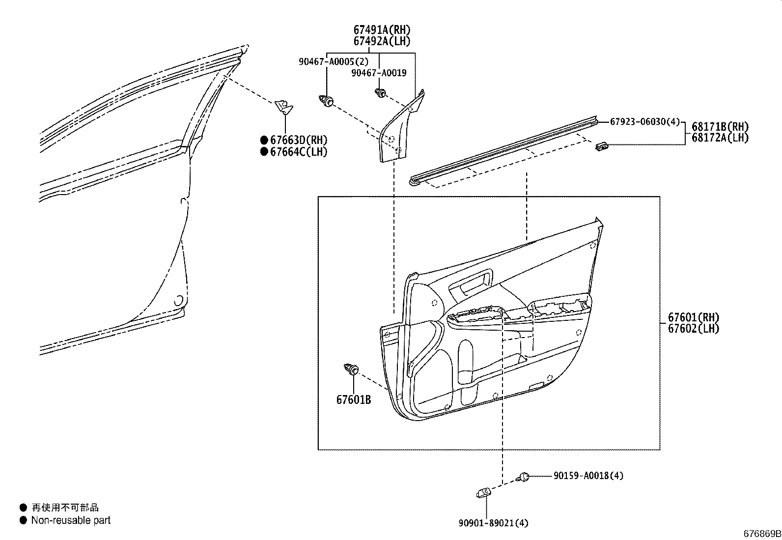 FRONT DOOR PANEL & GLASS