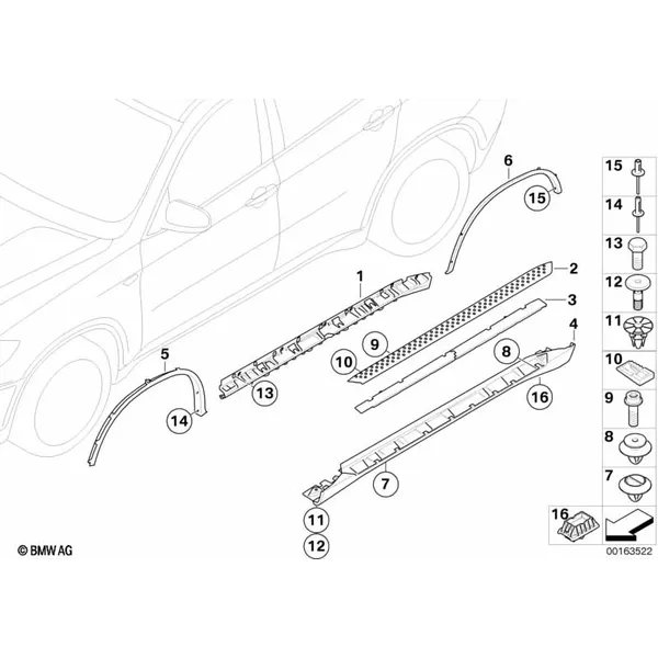 Накладка порога / арки колеса, подножка