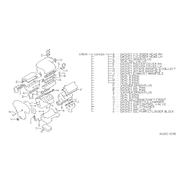 Комплект уплотнительных прокладок двигателя