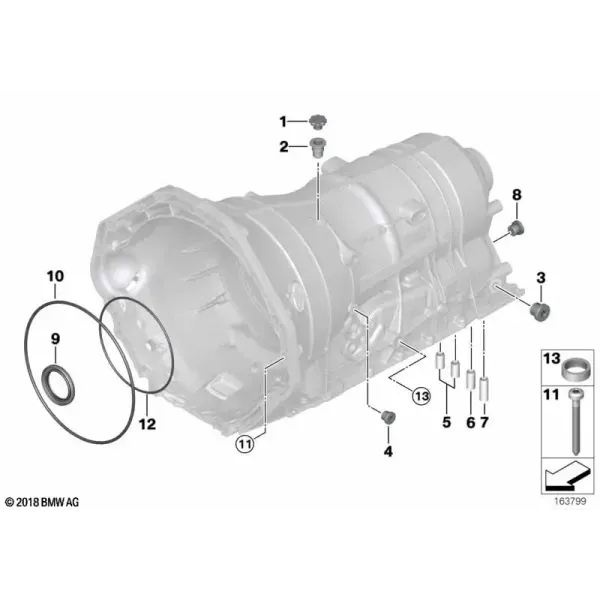 Кожух АКПП GA6HP19Z с дополнительными элементами
