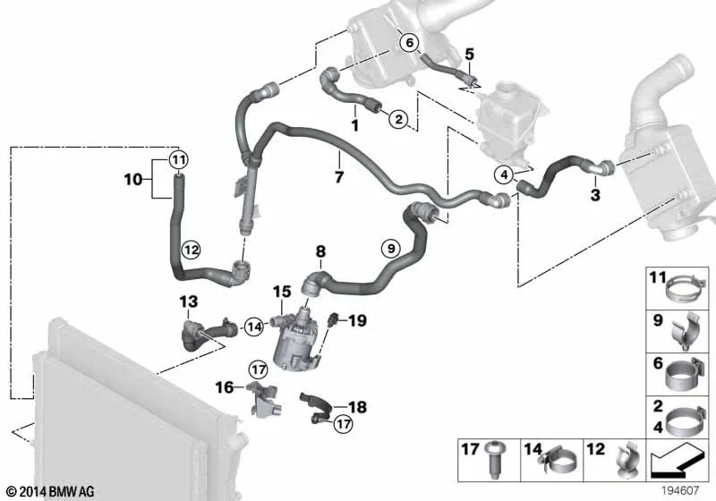 Водяные шланги сист.охл. наддув.воздуха