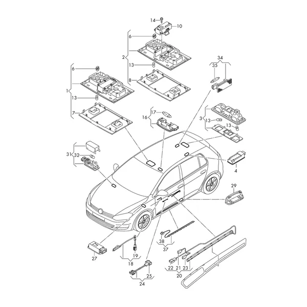 Плафон салона с фонар.д.чтения