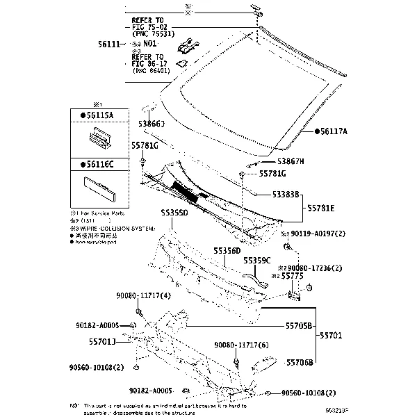 COWL PANEL & WINDSHIELD GLASS