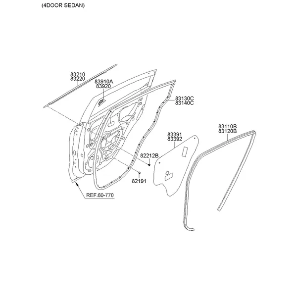 молдинг задней двери