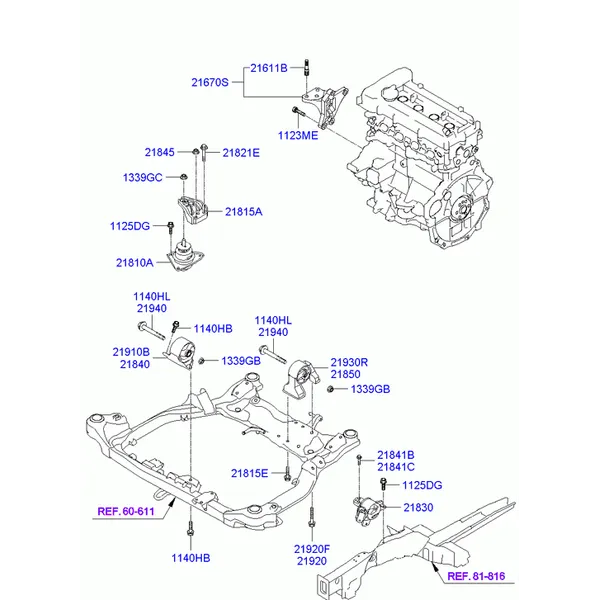 Подвеска двигателя и коробки передач