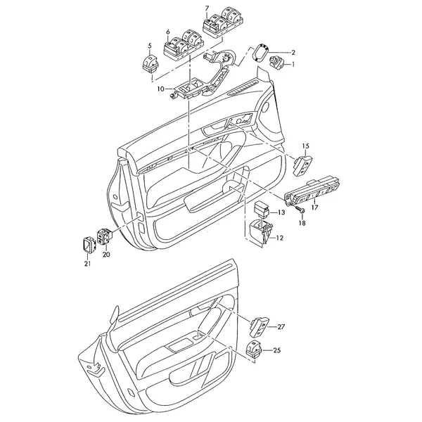 Выключатель в обивке двери