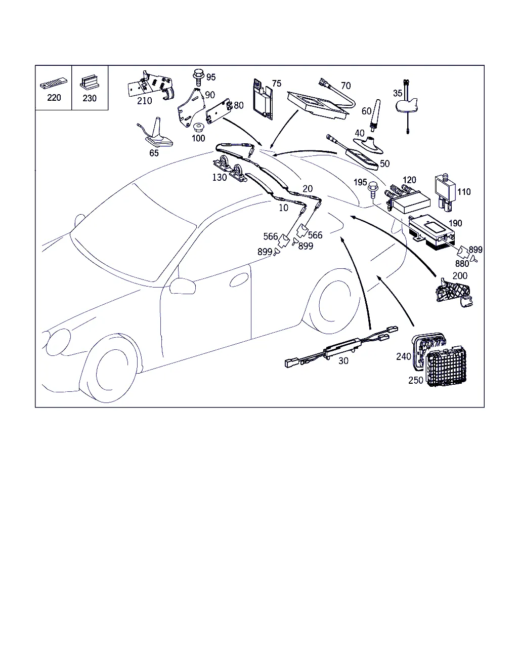 АНТЕННА, УСИЛИТЕЛЬ АНТЕННЫ И ЖГУТЫ ЭЛЕКТРОПРОВОДКИ