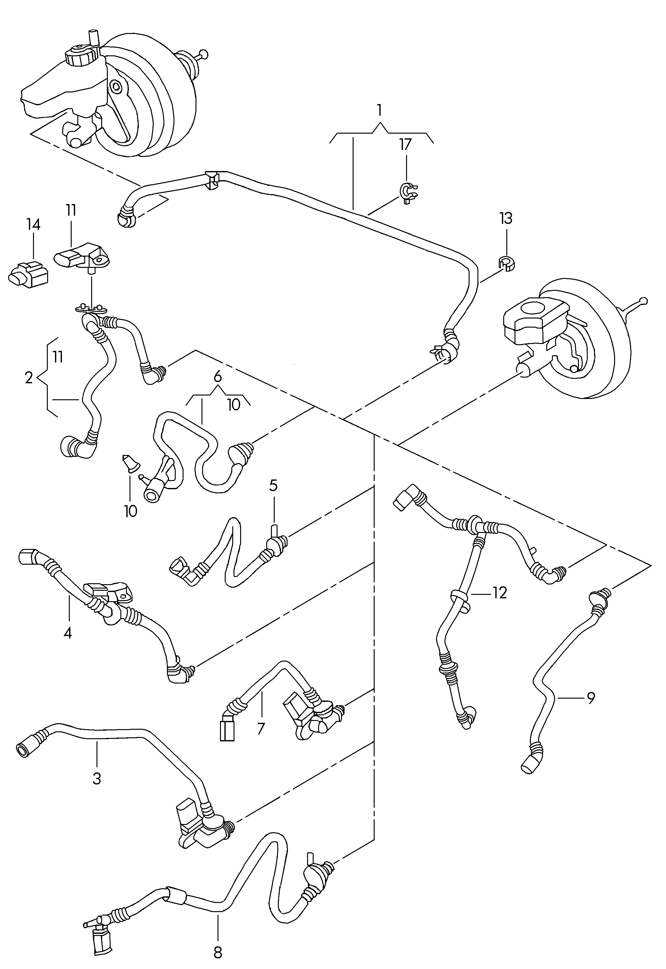 Вакуумные шланги усилителя тормозов