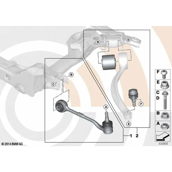 Ремкомплект тяги и попер.рычага подв.