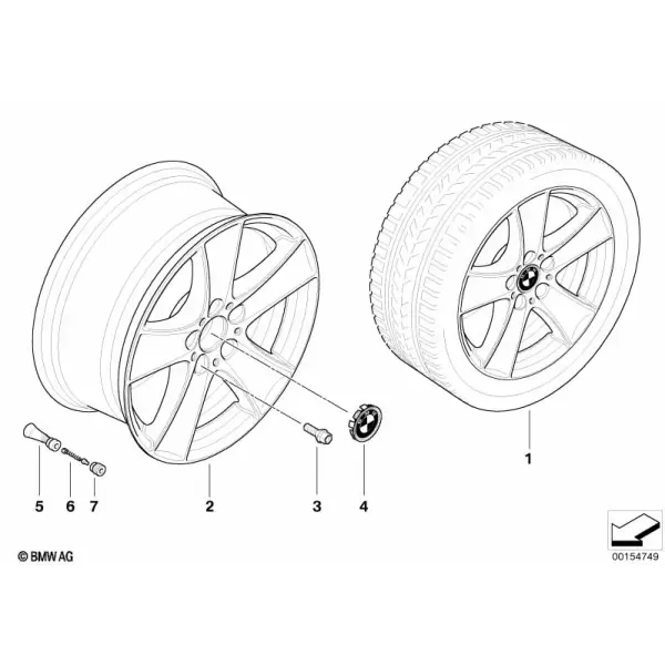Легкосплавный диск BMW со звездообразными спицами, дизайн 209