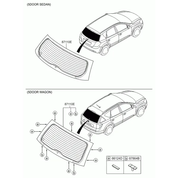 стекло заднее и молдинг